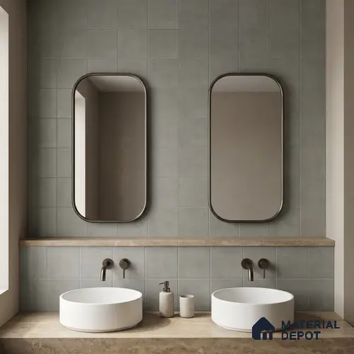 Subway Wall & Floor Tile TL 07369 Trend Moon Grey 200 mm x 200 mm Matte Finish Vitrified Tile - 8 mm | 4 Random Design | Suitable For living Room, Bedroom, Kitchen | Please Expect a Slight Variation of Pattern