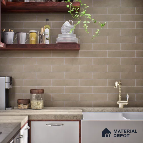 Subway Matte Finish Brown Vitrified Wall Tile | TL 07370 B 12 inch x 3 inch - 8.5 mm | Suitable For Bathroom, Kitchen Backsplash & Restaurant