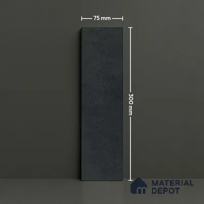Subway Matte Finish Black Vitrified Wall Tile | TL 07371 B 12 inch x 3 inch - 8.5 mm | Suitable For Bathroom, Kitchen Backsplash & Restaurant