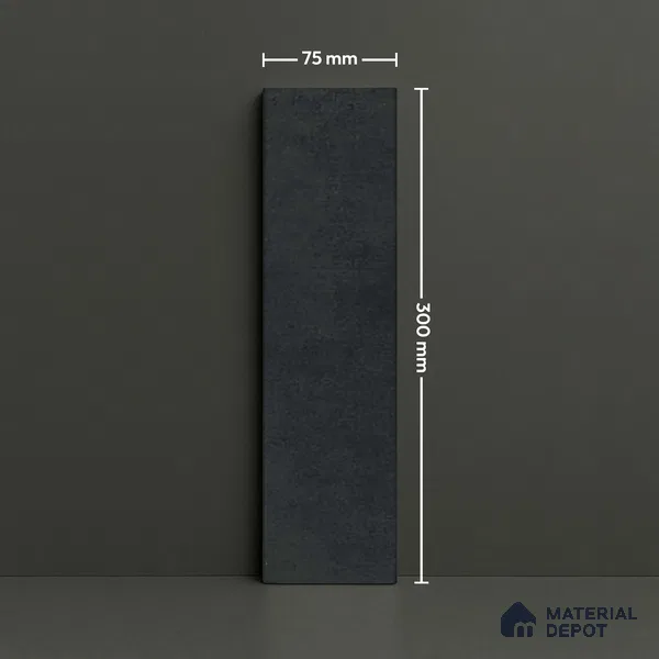 Subway Matte Finish Black Vitrified Wall Tile | TL 07371 B 12 inch x 3 inch - 8.5 mm | Suitable For Bathroom, Kitchen Backsplash & Restaurant