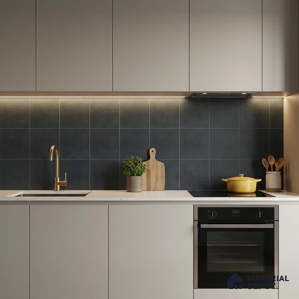 Subway Wall & Floor Tile TL 07371 Trend Black 200 mm x 200 mm Matte Finish Vitrified Tile - 8 mm | 4 Random Design | Suitable For Kitchen, Bathroom, Balcony | Please Expect a Slight Variation of Pattern