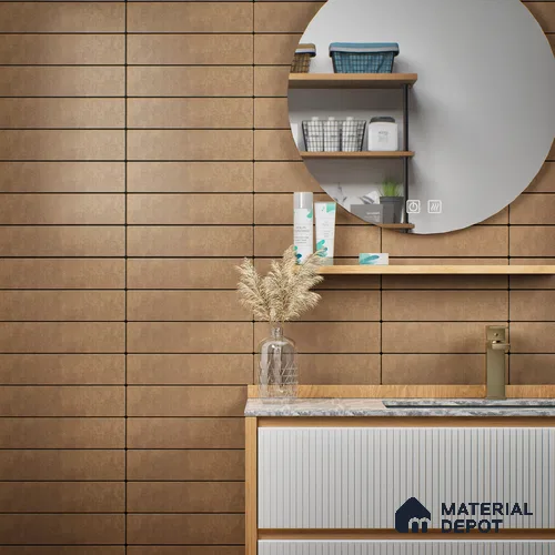 Subway Matte Finish Brown Vitrified Wall Tile | TL 07372 B 12 inch x 3 inch - 8.5 mm | Suitable For Bathroom, Kitchen Backsplash & Restaurant