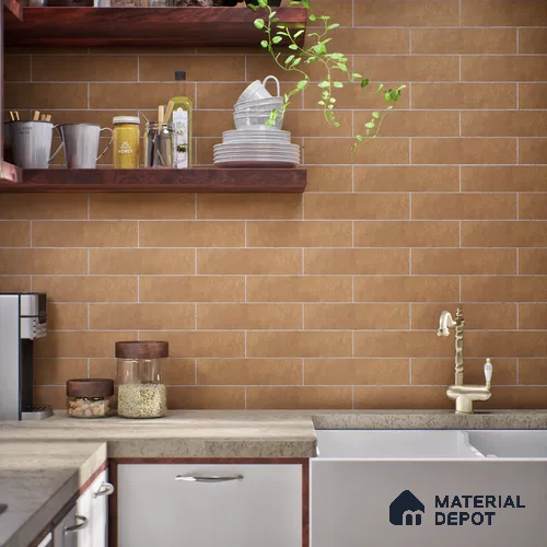Subway Matte Finish Brown Vitrified Wall Tile | TL 07372 B 12 inch x 3 inch - 8.5 mm | Suitable For Bathroom, Kitchen Backsplash & Restaurant