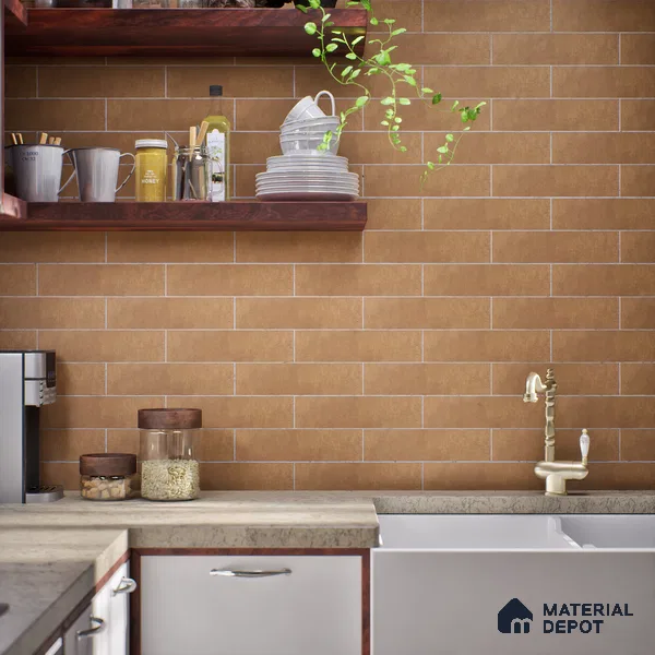 Subway Matte Finish Brown Vitrified Wall Tile | TL 07372 B 12 inch x 3 inch - 8.5 mm | Suitable For Bathroom, Kitchen Backsplash & Restaurant
