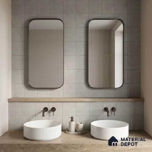 Subway Wall & Floor Tile TL 07374 Trend Sand 200 mm x 200 mm Matte Finish Vitrified Tile - 8 mm | 4 Random Design | Suitable For Kitchen, Bathroom, Dining Area | Please Expect a Slight Variation of Pattern