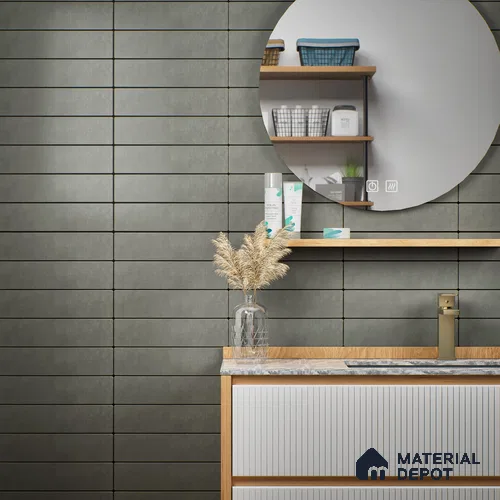 Subway Matte Finish Grey Vitrified Wall Tile | TL 07375 B 12 inch x 3 inch - 8.5 mm | Suitable For Bathroom, Kitchen Backsplash & Restaurant