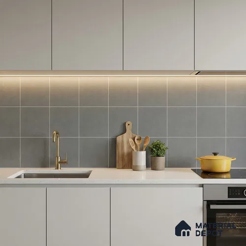 Subway Wall & Floor Tile TL 07375 Trend Grey 200 mm x 200 mm Matte Finish Vitrified Tile - 8 mm | 4 Random Design | Suitable For living Room, Bedroom, Kitchen | Please Expect a Slight Variation of Pattern