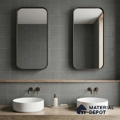 Subway Wall & Floor Tile TL 07375 Trend Grey 200 mm x 200 mm Matte Finish Vitrified Tile - 8 mm | 4 Random Design | Suitable For living Room, Bedroom, Kitchen | Please Expect a Slight Variation of Pattern (Sample)