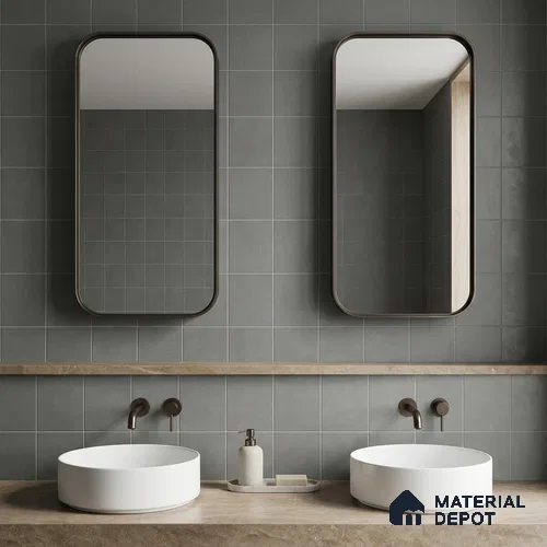 Subway Wall & Floor Tile TL 07375 Trend Grey 200 mm x 200 mm Matte Finish Vitrified Tile - 8 mm | 4 Random Design | Suitable For Kitchen, Bathroom, Balcony | Please Expect a Slight Variation of Pattern