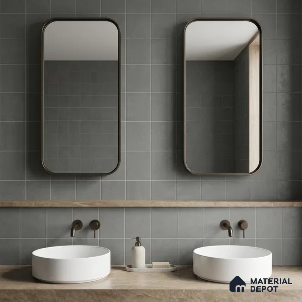 Subway Wall & Floor Tile TL 07375 Trend Grey 200 mm x 200 mm Matte Finish Vitrified Tile - 8 mm | 4 Random Design | Suitable For living Room, Bedroom, Kitchen | Please Expect a Slight Variation of Pattern (Sample)