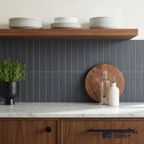 Subway Matte Finish Black Vitrified Wall Tile | TL 07376 B 12 inch x 3 inch - 8.5 mm | Suitable For Bathroom, Kitchen Backsplash & Restaurant