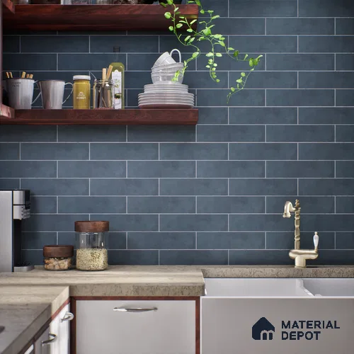 Subway Matte Finish Black Vitrified Wall Tile | TL 07376 B 12 inch x 3 inch - 8.5 mm | Suitable For Bathroom, Kitchen Backsplash & Restaurant