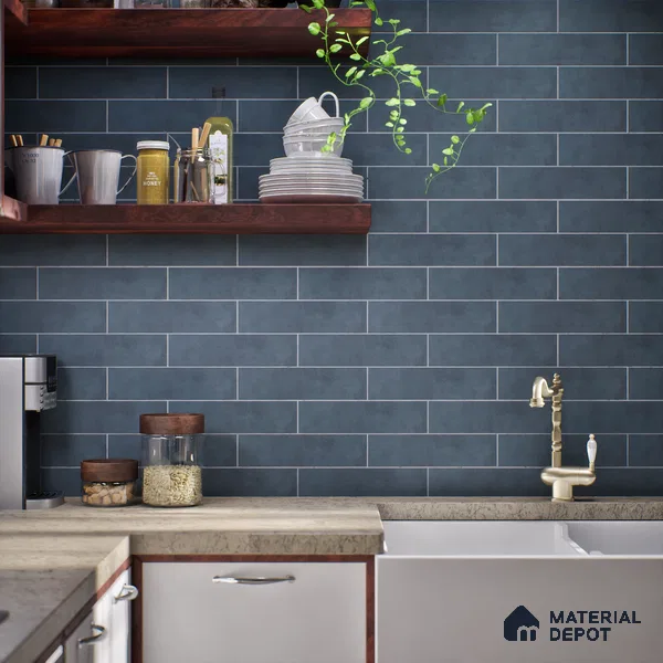 Subway Matte Finish Black Vitrified Wall Tile | TL 07376 B 12 inch x 3 inch - 8.5 mm | Suitable For Bathroom, Kitchen Backsplash & Restaurant