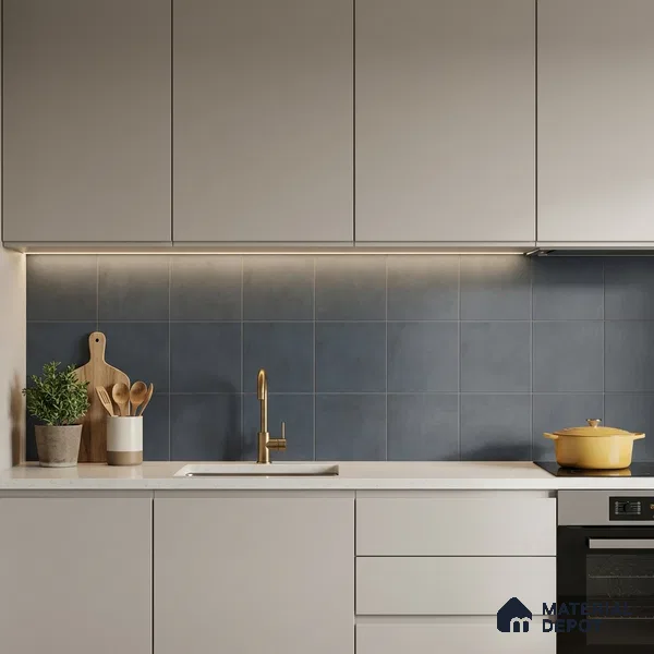 Subway Wall & Floor Tile TL 07376 Trend Concrete 200 mm x 200 mm Matte Finish Vitrified Tile - 8 mm | 4 Random Design | Suitable For living Room, Bedroom, Kitchen | Please Expect a Slight Variation of Pattern (Sample)