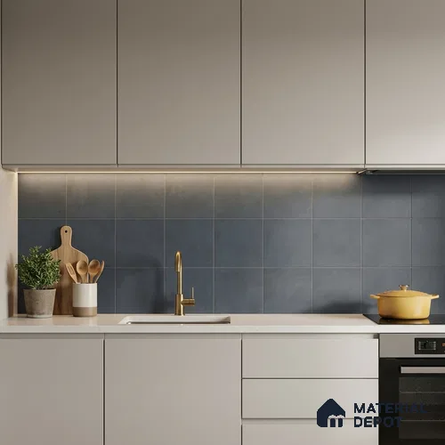 Subway Wall & Floor Tile TL 07376 Trend Concrete 200 mm x 200 mm Matte Finish Vitrified Tile - 8 mm | 4 Random Design | Suitable For living Room, Bedroom, Kitchen | Please Expect a Slight Variation of Pattern