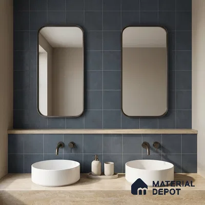 Subway Wall & Floor Tile TL 07376 Trend Concrete 200 mm x 200 mm Matte Finish Vitrified Tile - 8 mm | 4 Random Design | Suitable For living Room, Bedroom, Kitchen | Please Expect a Slight Variation of Pattern (Sample)