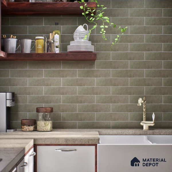 Subway Matte Finish Grey Vitrified Wall Tile | TL 07377 B 12 inch x 3 inch - 8.5 mm | Suitable For Bathroom, Kitchen Backsplash & Restaurant