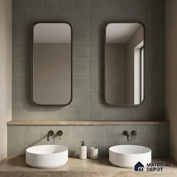 Subway Wall & Floor Tile TL 07377 Trend Cedar 200 mm x 200 mm Matte Finish Vitrified Tile - 8 mm | 4 Random Design | Suitable For living Room, Bedroom, Kitchen | Please Expect a Slight Variation of Pattern (Sample)