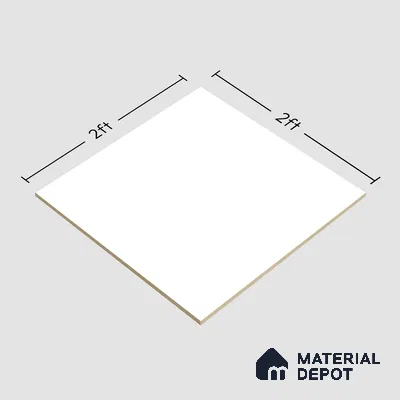 Plain Wall & Floor Tile TL 07378 Pure White 2 ft x 2 ft Glossy Finish Vitrified Tile - 9 mm | Suitable For Living Room, Kitchen, Bathroom