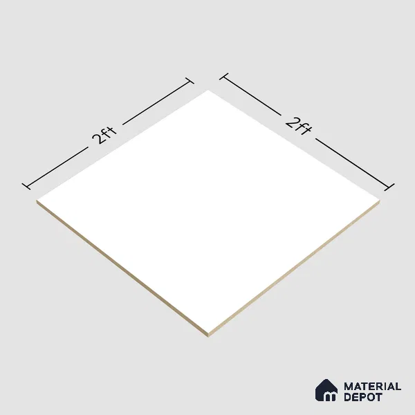 Plain Wall & Floor Tile TL 07378 Pure White 2 ft x 2 ft Glossy Finish Vitrified Tile - 9 mm | Suitable For Living Room, Kitchen, Bathroom