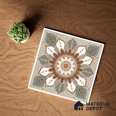 Moroccan Wall & Floor Tile TL 07379 Glito Pista 2 ft x 2 ft Matte Finish Vitrified Tile - 9 mm | Suitable For Kitchen, Accent/Feature Wall, Dining Area | Please Expect a Slight Variation of Pattern | Random Designs