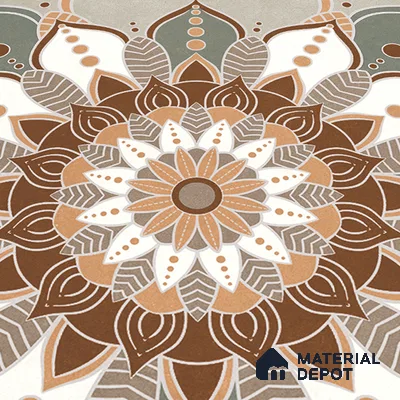 Moroccan Wall & Floor Tile TL 07379 Glito Pista 2 ft x 2 ft Matte Finish Vitrified Tile - 9 mm | Suitable For Kitchen, Accent/Feature Wall, Dining Area | Please Expect a Slight Variation of Pattern | Random Designs