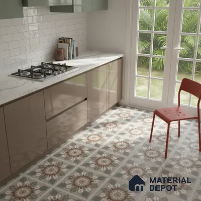 Moroccan Wall & Floor Tile TL 07379 Glito Pista 2 ft x 2 ft Matte Finish Vitrified Tile - 9 mm | Suitable For living Room, Bedroom, Bathroom | Please Expect a Slight Variation of Pattern (Sample)