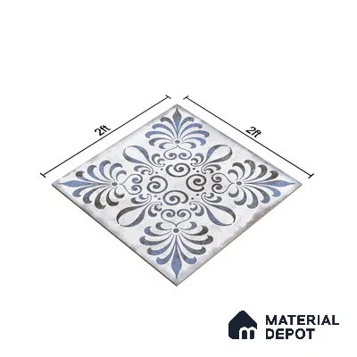 Moroccan Wall & Floor Tile TL 07380 Gemer Azul 2 ft x 2 ft Matte Finish Vitrified Tile - 9 mm | Suitable For Kitchen, Balcony, Dining Area | Please Expect a Slight Variation of Pattern | Random Designs