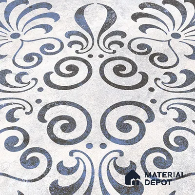 Moroccan Wall & Floor Tile TL 07380 Gemer Azul 2 ft x 2 ft Matte Finish Vitrified Tile - 9 mm | Suitable For Kitchen, Balcony, Dining Area | Please Expect a Slight Variation of Pattern | Random Designs