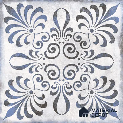 Moroccan Wall & Floor Tile TL 07380 Gemer Azul 2 ft x 2 ft Matte Finish Vitrified Tile - 9 mm | Suitable For Kitchen, Balcony, Dining Area | Please Expect a Slight Variation of Pattern | Random Designs