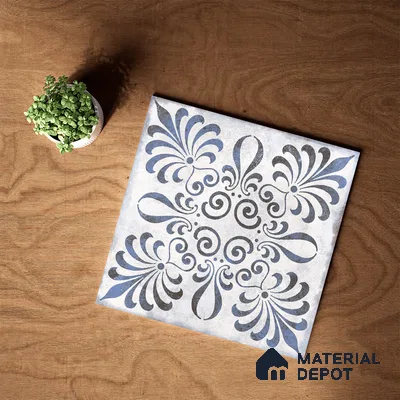 Moroccan Wall & Floor Tile TL 07380 Gemer Azul 2 ft x 2 ft Matte Finish Vitrified Tile - 9 mm | Suitable For Kitchen, Balcony, Dining Area | Please Expect a Slight Variation of Pattern | Random Designs