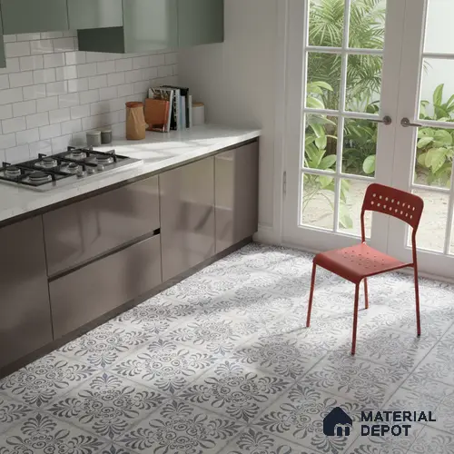 Moroccan Wall & Floor Tile TL 07380 Gemer Azul 2 ft x 2 ft Matte Finish Vitrified Tile - 9 mm | Suitable For living Room, Bedroom, Bathroom | Please Expect a Slight Variation of Pattern