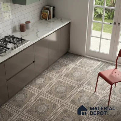 Moroccan Wall & Floor Tile TL 07382 Festival Rocker 2 ft x 2 ft Matte Finish Vitrified Tile - 9 mm | Suitable For Kitchen, Bedroom, Dining Area | Please Expect a Slight Variation of Pattern | Random Designs