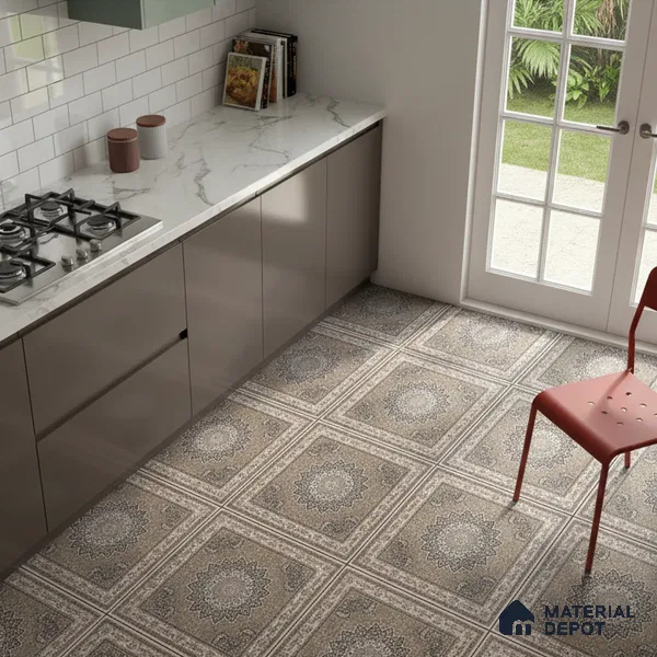 Moroccan Wall & Floor Tile TL 07382 Festival Rocker 2 ft x 2 ft Matte Finish Vitrified Tile - 9 mm | Suitable For Kitchen, Bedroom, Dining Area | Please Expect a Slight Variation of Pattern | Random Designs