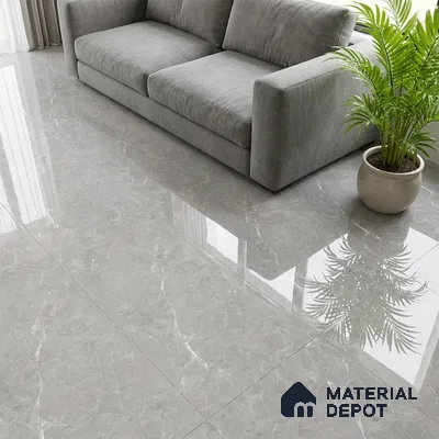 Marble Wall & Floor Tile TL 07385 Admire Gris 4 ft x 2 ft Glossy Finish Vitrified Tile - 9 mm | 4 Random Design | Suitable For living Room, Bedroom, Kitchen
