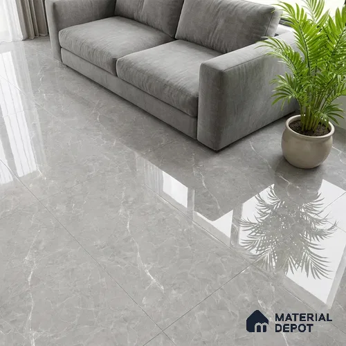 Marble Wall & Floor Tile TL 07385 Admire Gris 4 ft x 2 ft Glossy Finish Vitrified Tile - 9 mm | 4 Random Design | Suitable For living Room, Bedroom, Kitchen