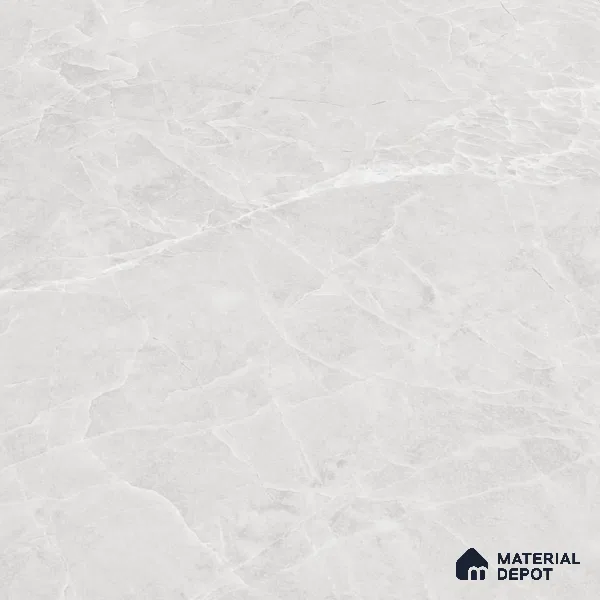 Marble Tundra Grey Wall & Floor Tile TL 07386 Light Grey 4 ft x 2 ft Glossy Finish Vitrified Tile - 9 mm | 4 Random Designs | Suitable For Living Room, Bedroom, Dining