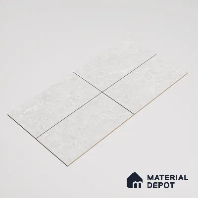 Marble Tundra Grey Wall & Floor Tile TL 07386 Light Grey 4 ft x 2 ft Glossy Finish Vitrified Tile - 9 mm | 4 Random Designs | Suitable For Living Room, Bedroom, Dining