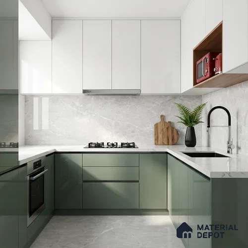 Marble Wall & Floor Tile TL 07386 Admire Light 4 ft x 2 ft Glossy Finish Vitrified Tile - 9 mm | 4 Random Design | Suitable For living Room, Bedroom, Kitchen