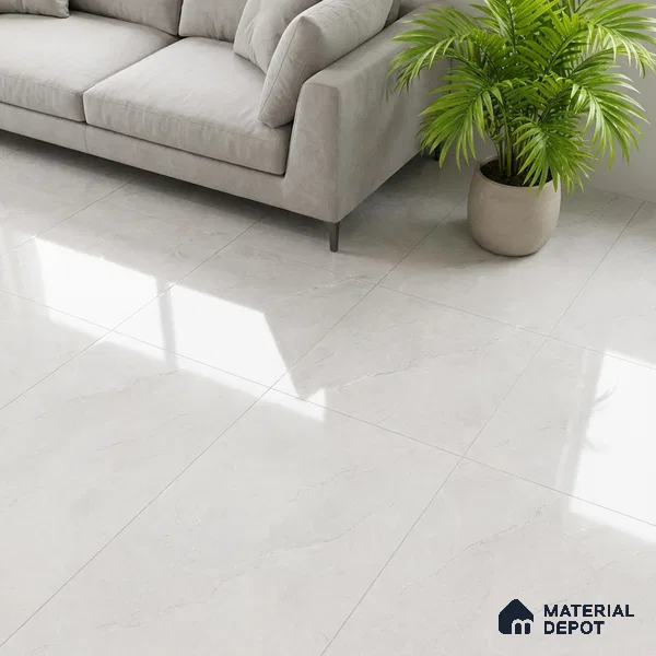 Marble Wall & Floor Tile TL 07388 Claros Grey 4 ft x 2 ft Glossy Finish Vitrified Tile - 9 mm | 4 Random Design | Suitable For living Room, Bedroom, Kitchen (Sample)