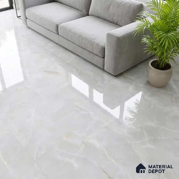 Marble Wall & Floor Tile TL 07389 Thunder Onyx Grey 4 ft x 2 ft Glossy Finish Vitrified Tile - 9 mm | 4 Random Design | Suitable For living Room, Bedroom, Kitchen