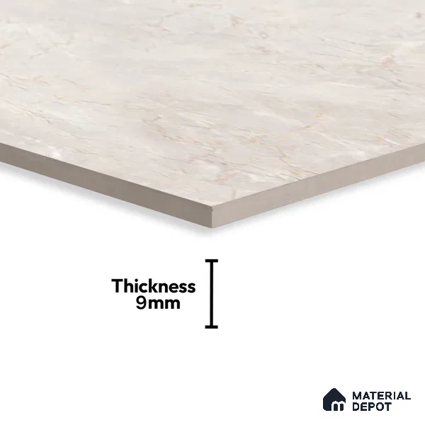 Marble Tundra Grey Wall & Floor Tile TL 07391 Light Grey 4 ft x 2 ft Matte Finish Vitrified Tile - 9 mm | Suitable For Living Room, Bedroom, Kitchen