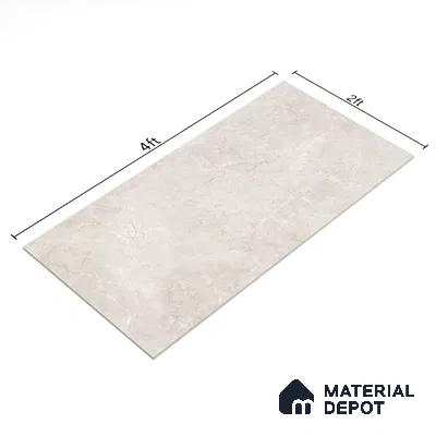 Marble Tundra Grey Wall & Floor Tile TL 07391 Light Grey 4 ft x 2 ft Matte Finish Vitrified Tile - 9 mm | Suitable For Living Room, Bedroom, Kitchen