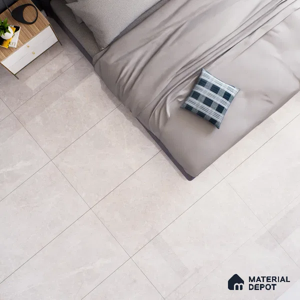 Marble Tundra Grey Wall & Floor Tile TL 07391 Light Grey 4 ft x 2 ft Matte Finish Vitrified Tile - 9 mm | Suitable For Living Room, Bedroom, Kitchen