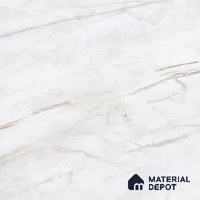 Marble Calacatta Wall & Floor Tile TL 07392 Off-White 4 ft x 2 ft Glossy Finish Vitrified Tile - 9 mm | Suitable For Living Room, Bedroom, Dining