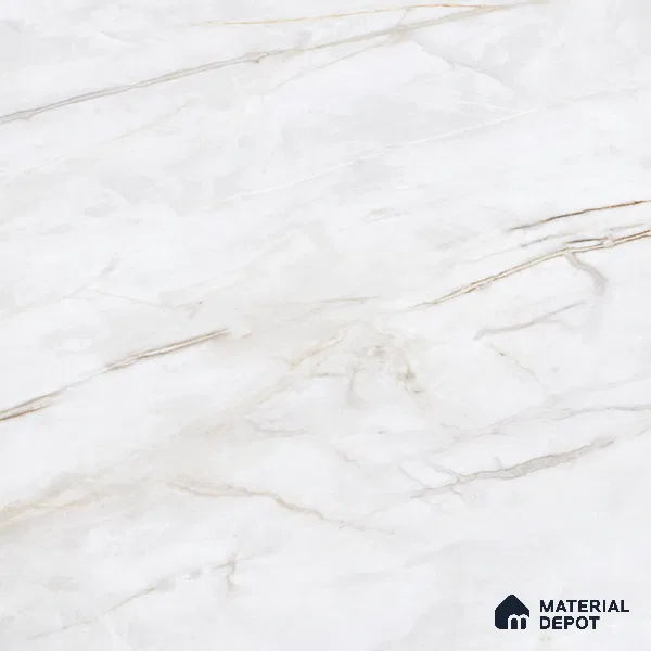Marble Calacatta Wall & Floor Tile TL 07392 Off-White 4 ft x 2 ft Glossy Finish Vitrified Tile - 9 mm | Suitable For Living Room, Bedroom, Dining