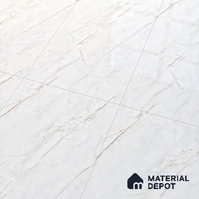 Marble Calacatta Wall & Floor Tile TL 07392 Off-White 4 ft x 2 ft Glossy Finish Vitrified Tile - 9 mm | Suitable For Living Room, Bedroom, Dining
