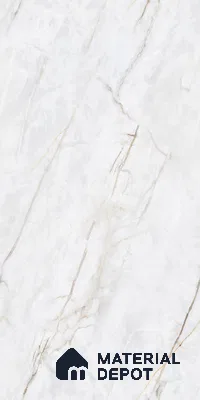 Marble Calacatta Wall & Floor Tile TL 07392 Off-White 4 ft x 2 ft Glossy Finish Vitrified Tile - 9 mm | Suitable For Living Room, Bedroom, Dining