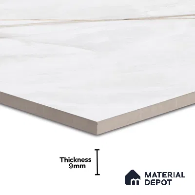 Marble Calacatta Wall & Floor Tile TL 07392 Off-White 4 ft x 2 ft Glossy Finish Vitrified Tile - 9 mm | Suitable For Living Room, Bedroom, Dining