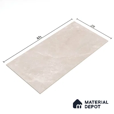 Marble Crema Marfil Wall & Floor Tile TL 07394 Mushroom Beige 4 ft x 2 ft Matte Finish Vitrified Tile - 9 mm | Suitable For Living Room, Bedroom, Kitchen